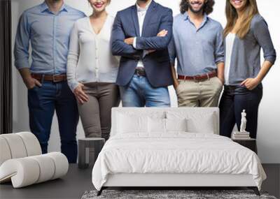 group of five diverse young professionals standing together Wall mural