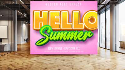 Hello summer editable text effect Wall mural