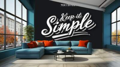 minimalistic style text effect, keep it simple text and editable text style Wall mural