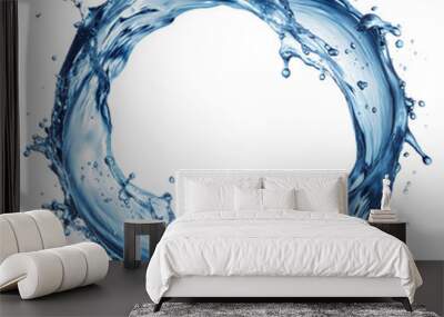 Splashing water in a circular motion with droplets Wall mural