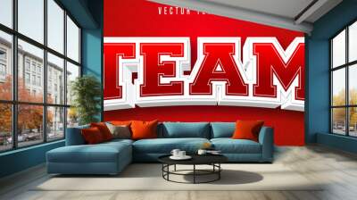 Team text, sport style editable text effect Wall mural