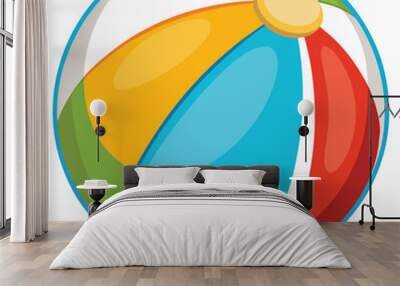 Beach Ball Vector illustration isolated on a white background Wall mural