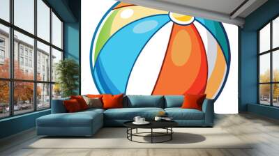 Beach Ball Vector illustration isolated on a white background Wall mural