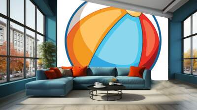 Beach Ball Vector illustration isolated on a white background Wall mural