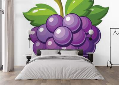 Grapes Vector illustration on a white background Wall mural