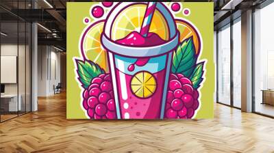 Juicy fruit vector illustration Wall mural