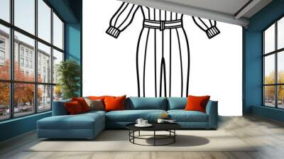 Jumpsuit vector line art Wall mural