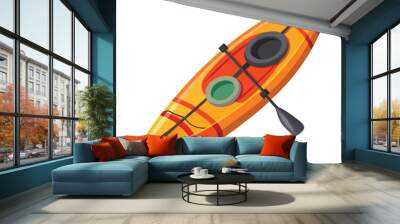 Kayak with paddle.Vector illustration isolated on a white background Wall mural