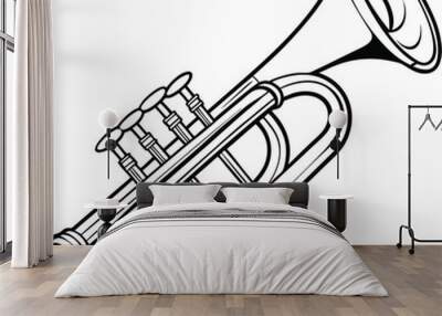 Mellophone vector silhouette Wall mural