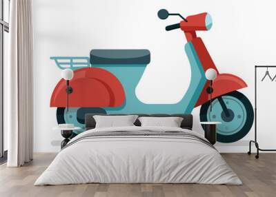 Moped vector illustration isolated on a white background Wall mural