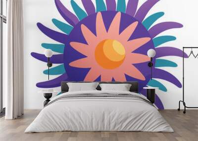 Sea anemone vector illustration isolated on a white background Wall mural