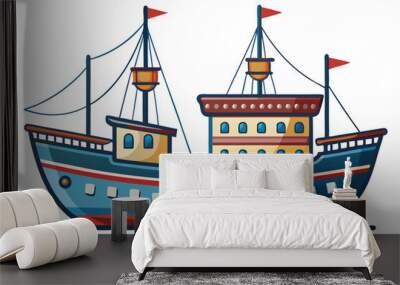 Ship vector illustration Wall mural