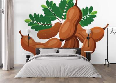 Tamarind vector illustration isolated on a white background Wall mural