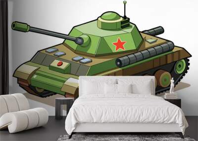 Tank vector illustration isolated on a white background Wall mural