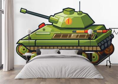 Tank vector illustration isolated on a white background Wall mural