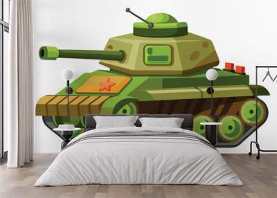 Tank vector illustration isolated on a white background Wall mural