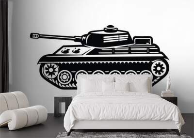 Tank vector silhouette Wall mural