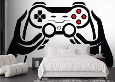 Video game vector silhouette Wall mural