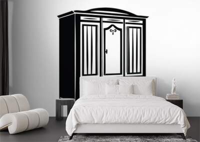 Wardrobe vector silhouette Wall mural