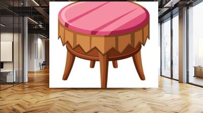 Wooden round table vector Wall mural