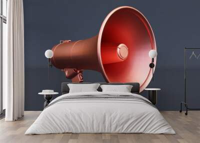 bronze megaphone isolated on white background, 3d rendering of bullhorn Wall mural