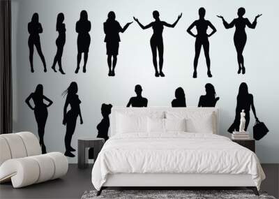 Vector silhouettes of ladys. Sexy women silhouettes Wall mural