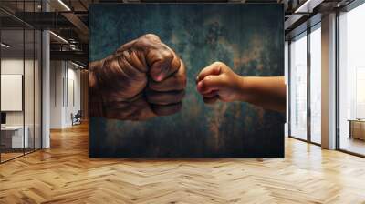 Fist Bump Between Adult and Child Wall mural