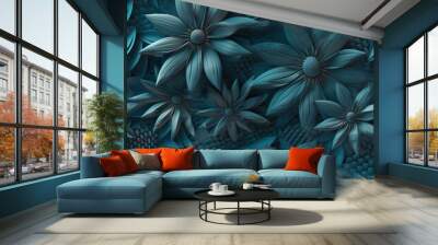 3D flower texture Wall mural