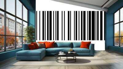 Barcode on transparent background Wall mural