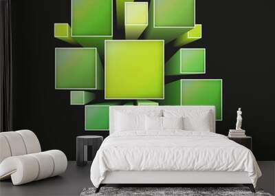 three dimensional squares Wall mural