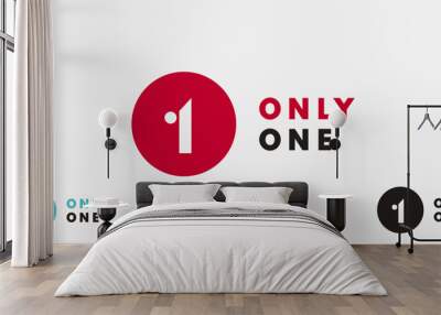 Only One logo design that can be used by all business named with O and 1, vector symbol easy to edit of letter o and number 1 Wall mural