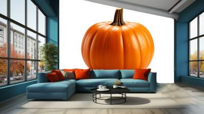 A halloween orange pumpkin isolated on transparent background. Wall mural