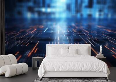 Abstract futuristic background Data Transfer. technology concept. Futuristic cyberspace background. Wall mural