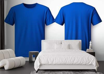 Mockup of a blank royal blue tshirt front and back isolated on white background. Wall mural