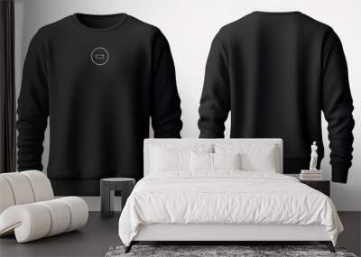 front black sweatshirt, back black sweatshirt, set of black sweatshirt, black sweatshirt, black sweatshirt mockup, black sweatshirt template, black sweatshirt isolated, sweat shirt, easy to cut out Wall mural