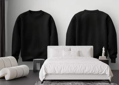 front black sweatshirt, back black sweatshirt, set of black sweatshirt, black sweatshirt, black sweatshirt mockup, black sweatshirt template, black sweatshirt isolated, sweat shirt, easy to cut out Wall mural