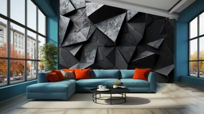 Abstract Geometric Black Triangular Background Wall mural