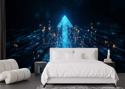 Digital Upward Arrow Wall mural