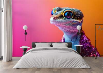 Gecko in a Sparkling Jacket Wall mural