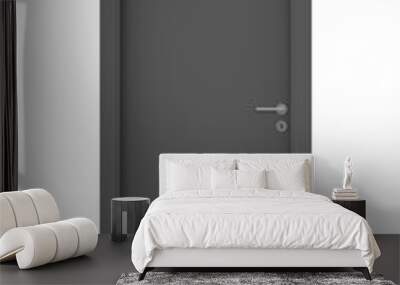 grey door isolated on PNG transparent background Wall mural