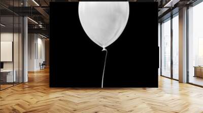 white balloon isolated on black Wall mural