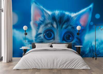 a cute adorable baby cat in a style of children-friendly cartoon animation fantasy style Wall mural