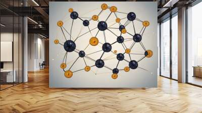 abstract network background,3d network connections,abstract network connection,3d render of molecule,social network concept Wall mural