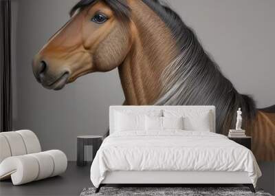 horse head isolated on white Wall mural