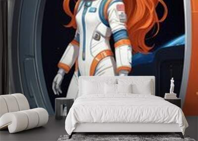 space astronauts astronaut planet technology cosmos future science discovery suit Wall mural