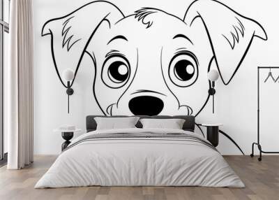 Little dog coloring for children to print. Coloring for school. Coloring for the house. Creative hobbies for children. Coloring page to print. Wall mural