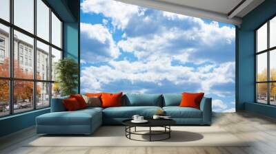 Great landscape. A clear blue sky with white clouds. Wall mural