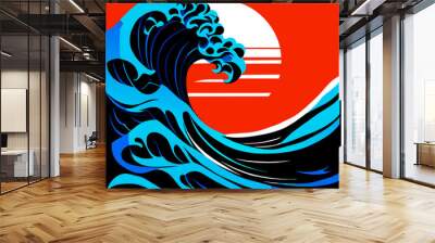 trend ocean  simple Design illustration Wall mural