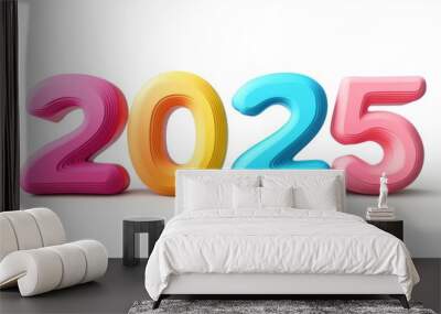 2025 text happy new year eve holiday Wall mural