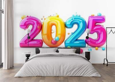 2025 text happy new year eve holiday Wall mural